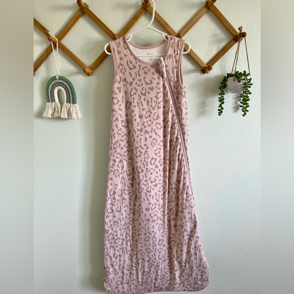 Kyte Baby sleep sack, size Large, blush leopard print